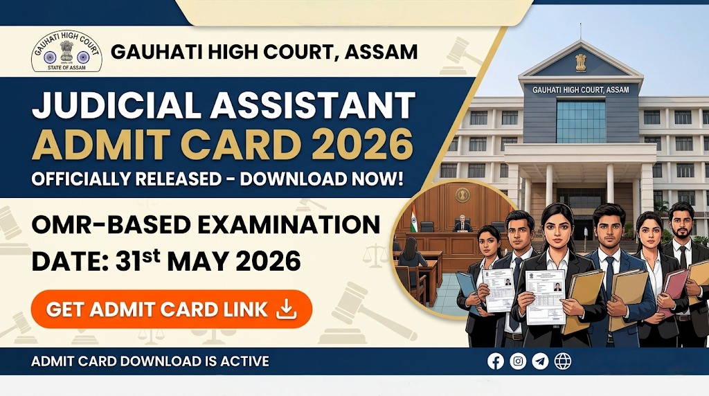 Gauhati High Court Recruitment 2026 - Judicial Assistant Admit Card Out for 8 Posts