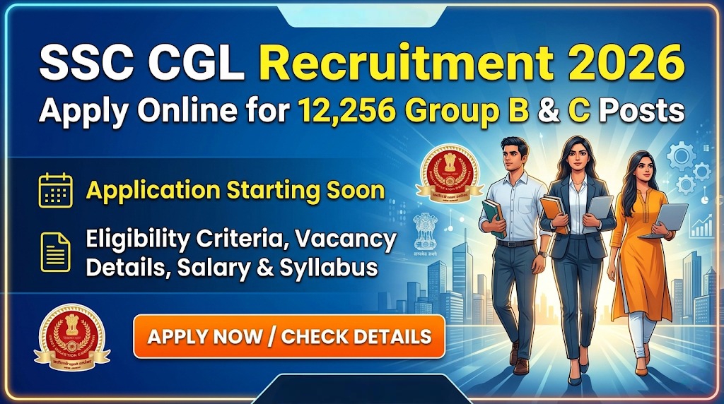 SSC CGL Recruitment 2026 - Apply Online for 12,256 Group B & C Posts