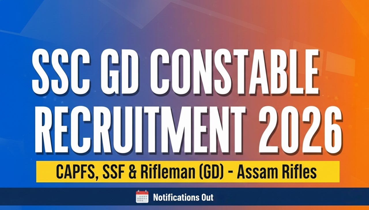 SSC GD Constable Recruitment 2026 (CAPFs, SSF & Rifleman (GD) - Assam Rifles)