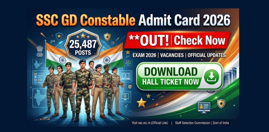 SSC GD Constable Admit Card 2026 Out - Download Hall Ticket | 25,487 Posts
